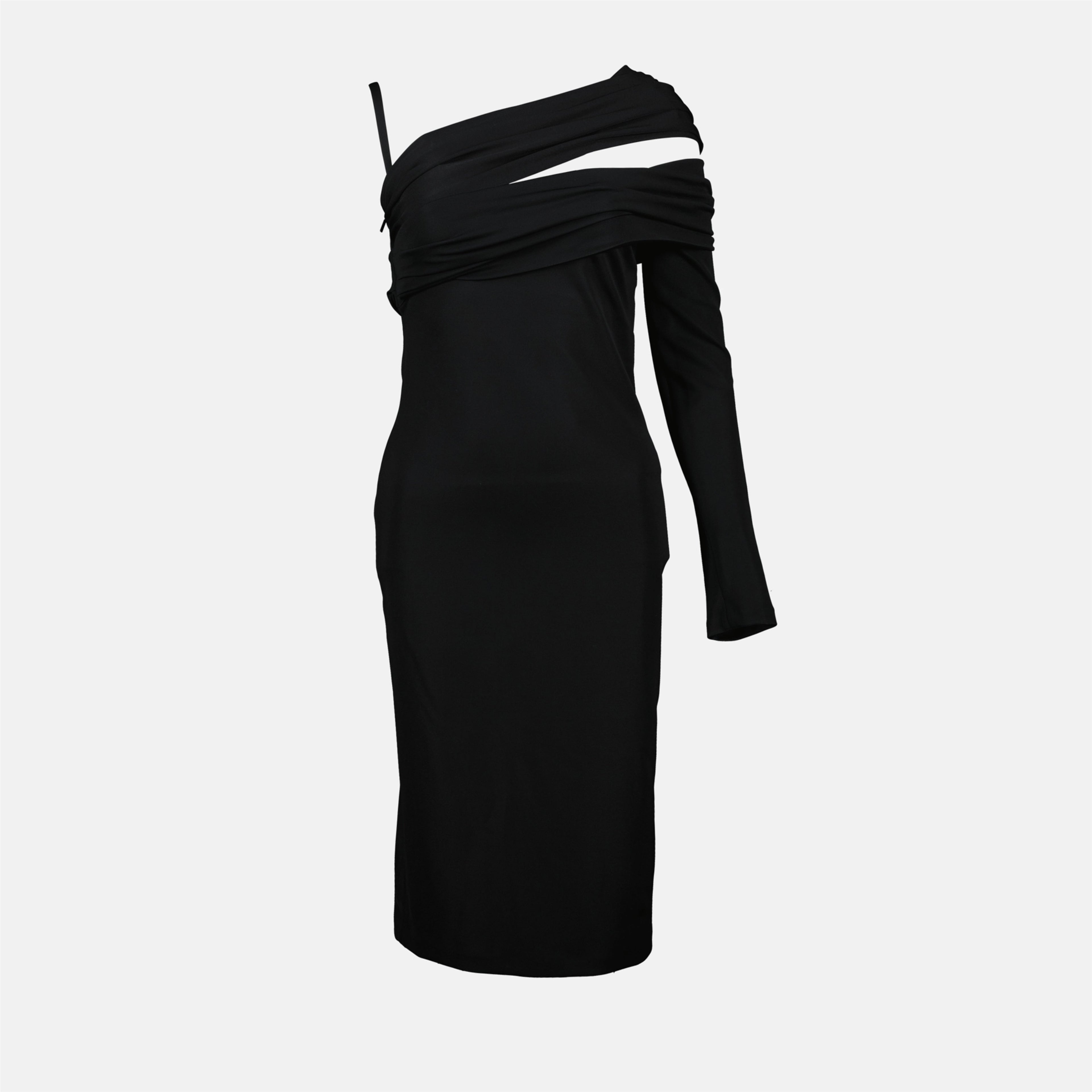 versace asymmetrical dress Black Asymmetric Jersey Dress
