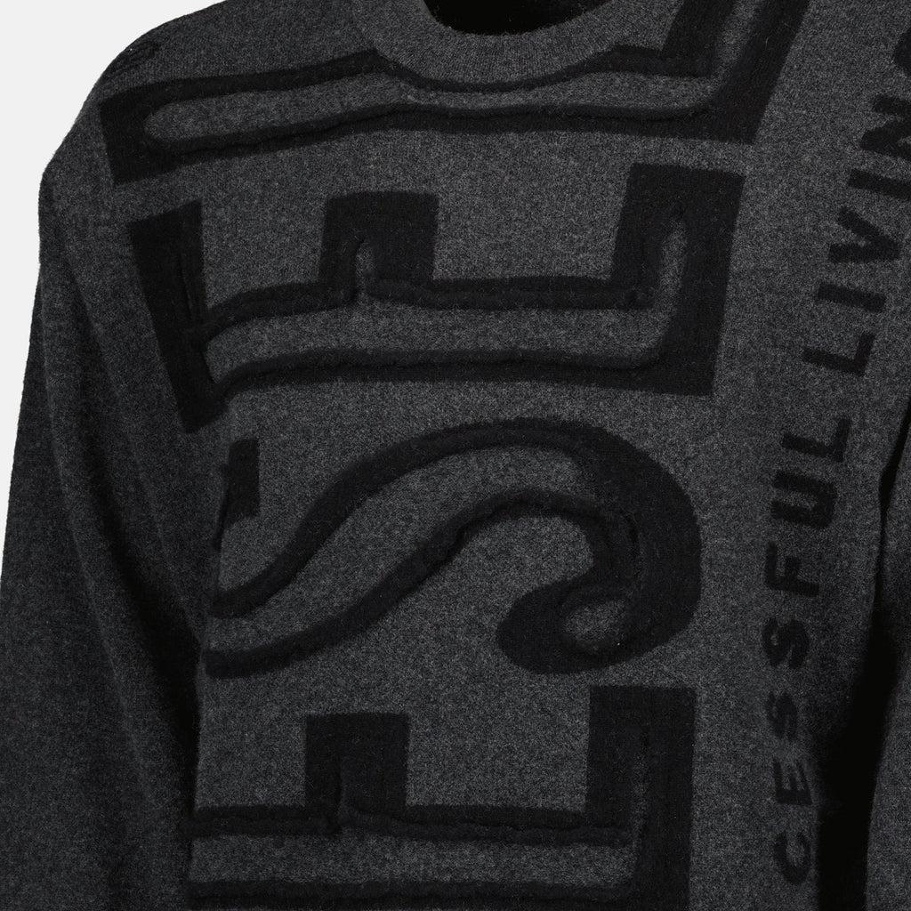 K-Floyd, wool sweater, grey sweater, round collar, Diesel collection