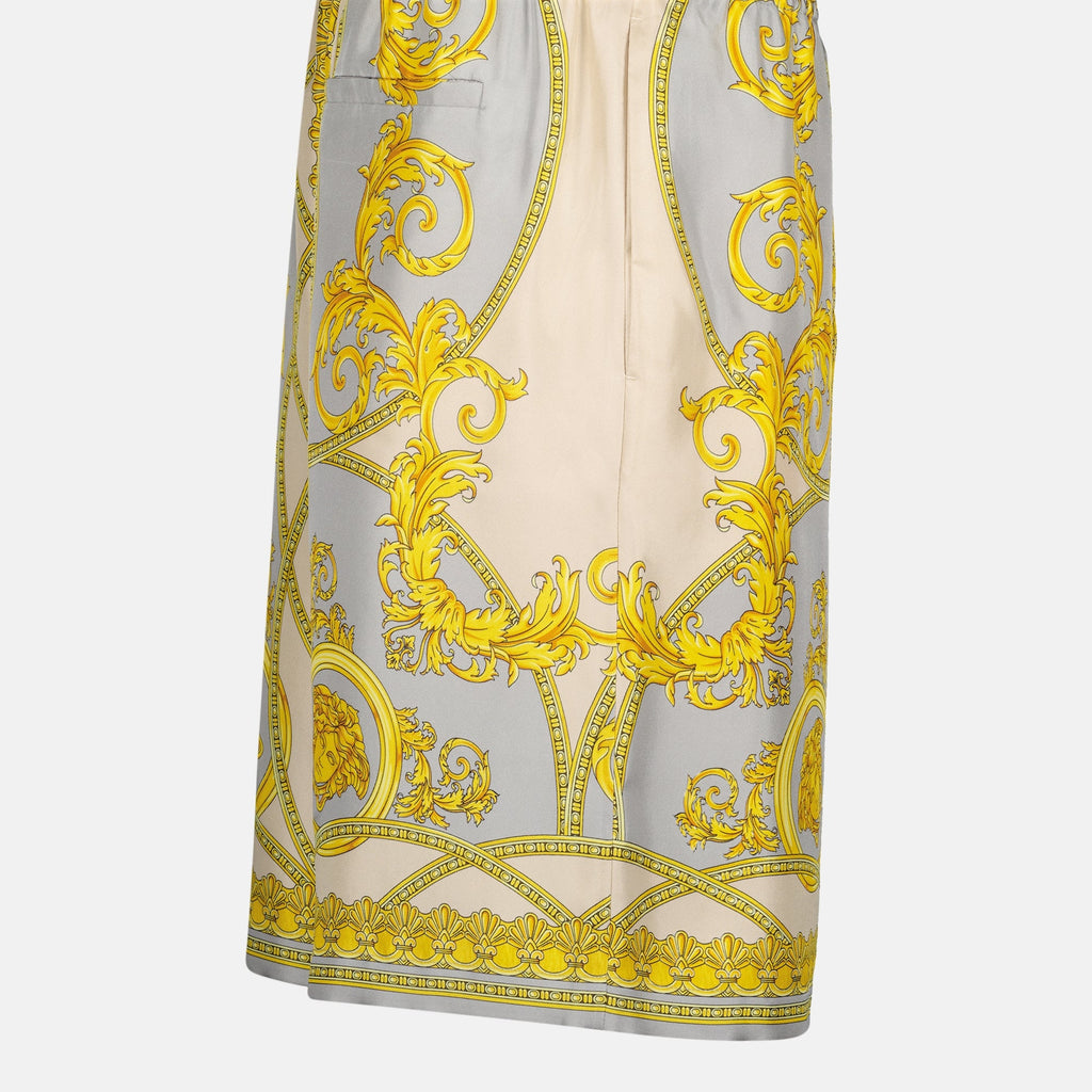 Silk Shorts with Greek Mythology Print
