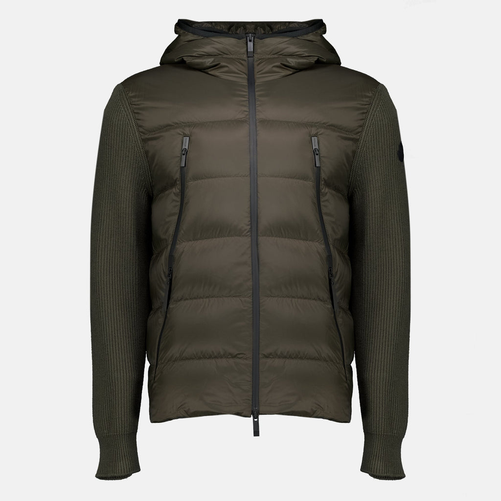 Schwarze Strickjacke aus Wolle und Nylon mit Reißverschluss