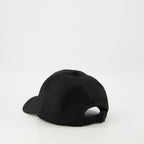Imagen de gorra de algodón negro bordada de Saint Laurent para hombres - Temporada Primavera-Verano 2025 - Vista detalle 1