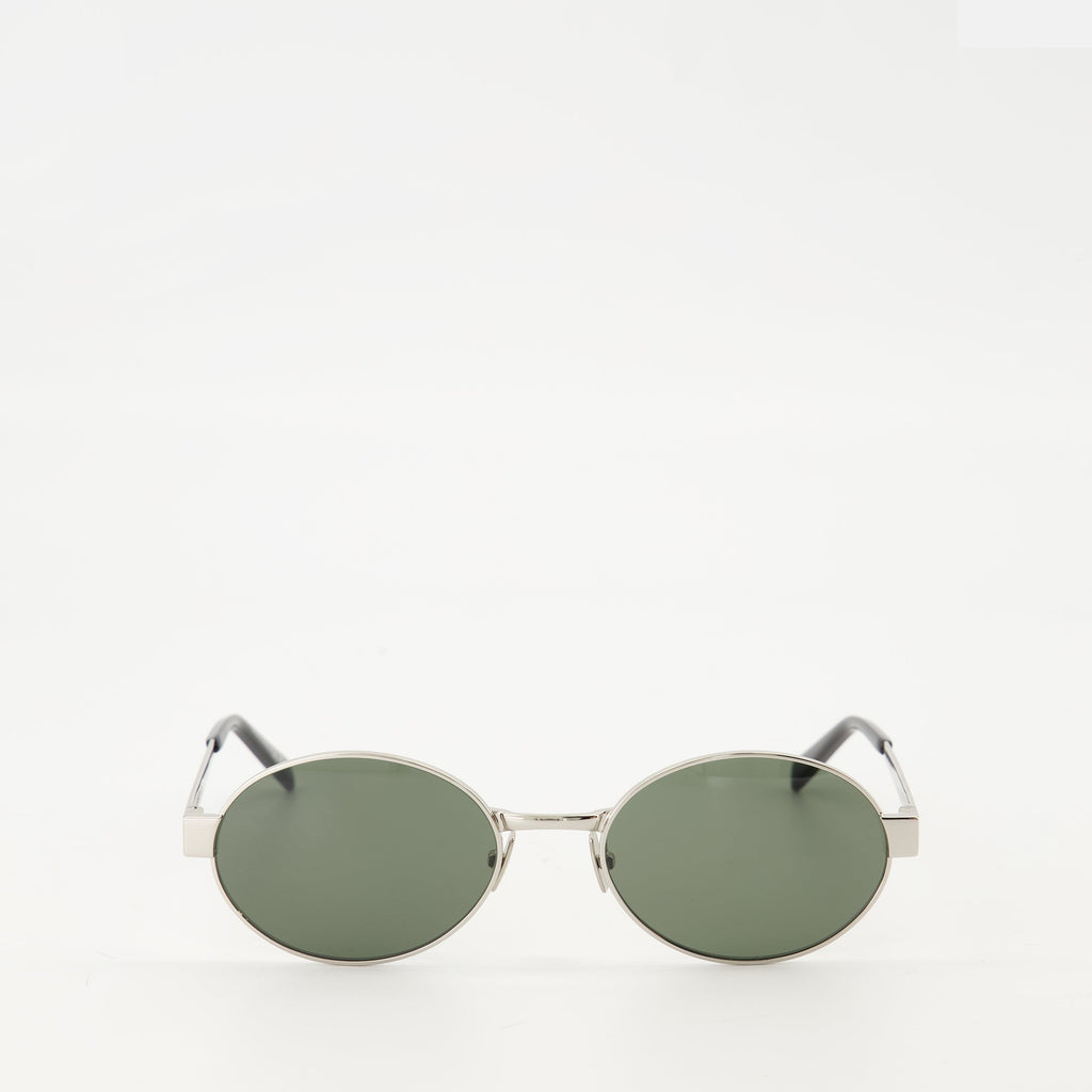 SL 692 sunglasses, Saint Laurent eyewear, silver sunglasses, UV protection sunglasses, metal and nylon sunglasses