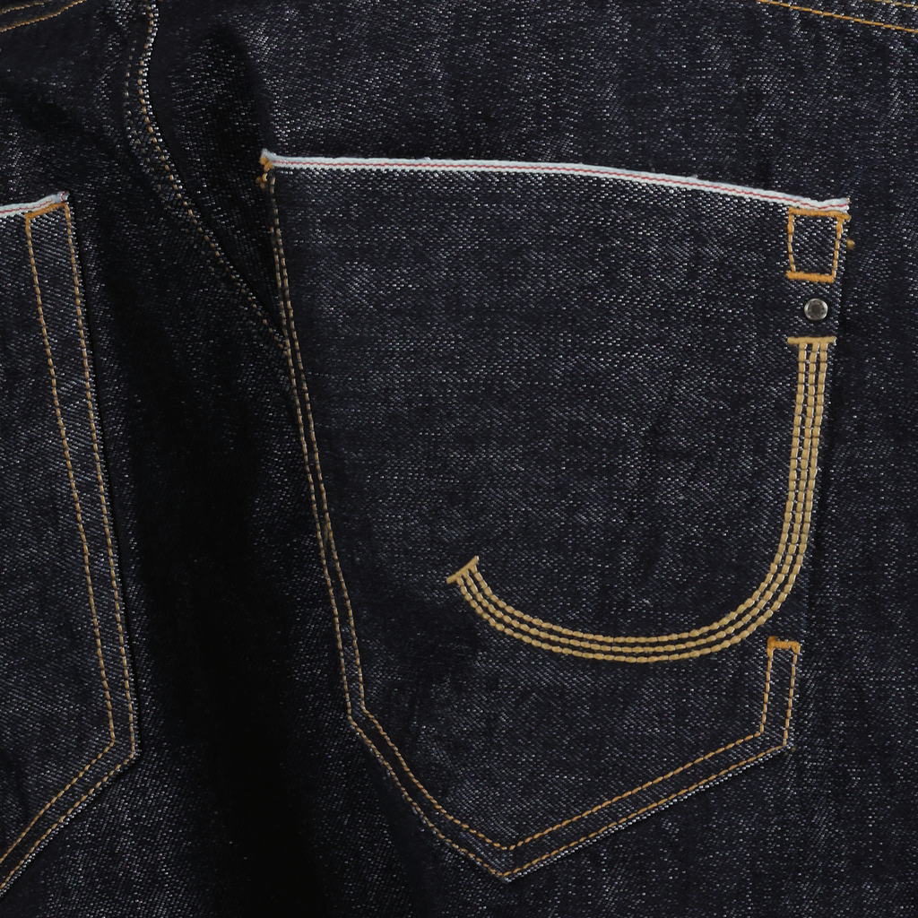 blue denim jeans, Japan Rag, straight cut jeans, five-pocket design, Spring-Summer 2025