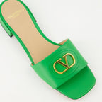 Image of VLogo Leather Mules by Valentino Garavani for Women - Season Spring-Summer 2025 - Top Detail View