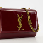 Bordeaux patent bag, Kate bag, designer handbags, elegant accessories, Saint Laurent bag
