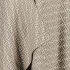 Bild eines beigen Woll- und Seidenponchos von Fendi für Frauen - Saison Frühjahr-Sommer 2026 - Produktdetailansicht 2