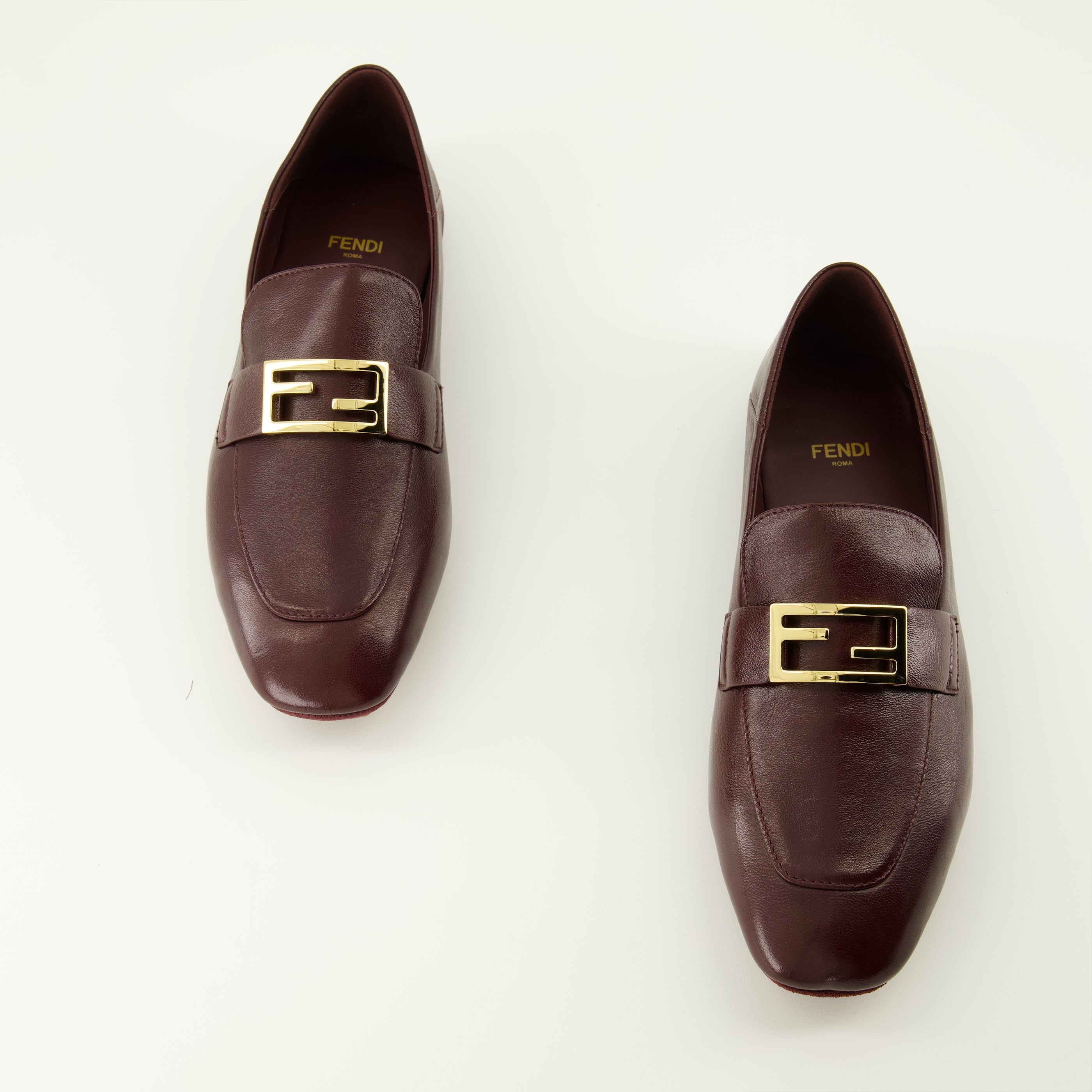 Mocassins en Cuir Nappa Bordeaux