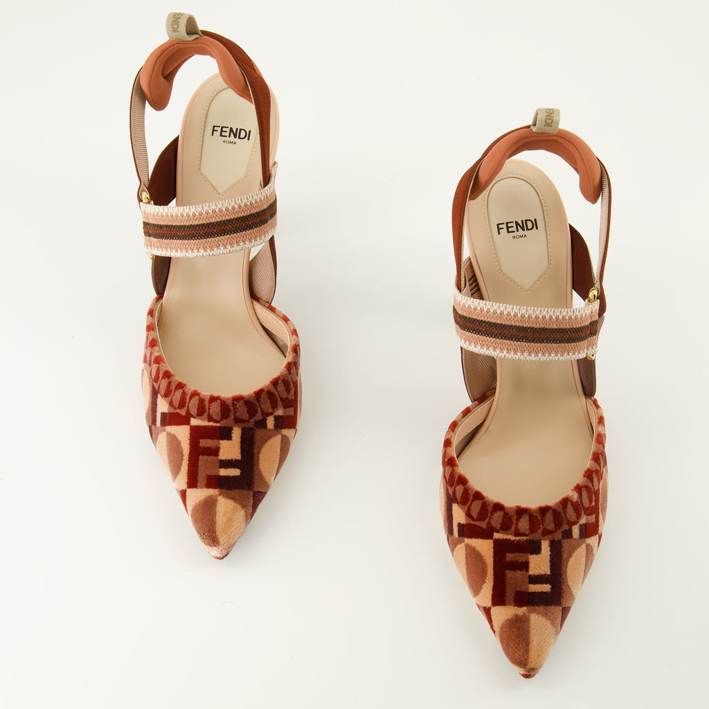 Fendi Colibrì heels, designer footwear, luxury heels, Fendi fashion, red pointed heels