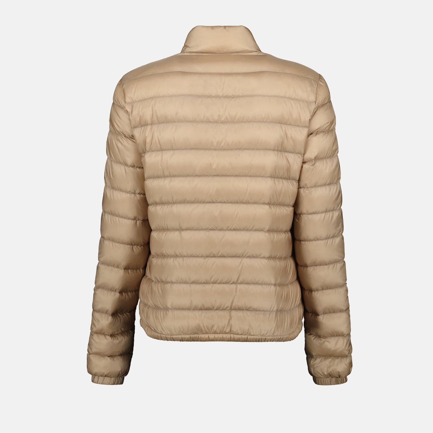 quilted jacket, puffer jacket, Moncler Lans, beige jacket, fall winter coat