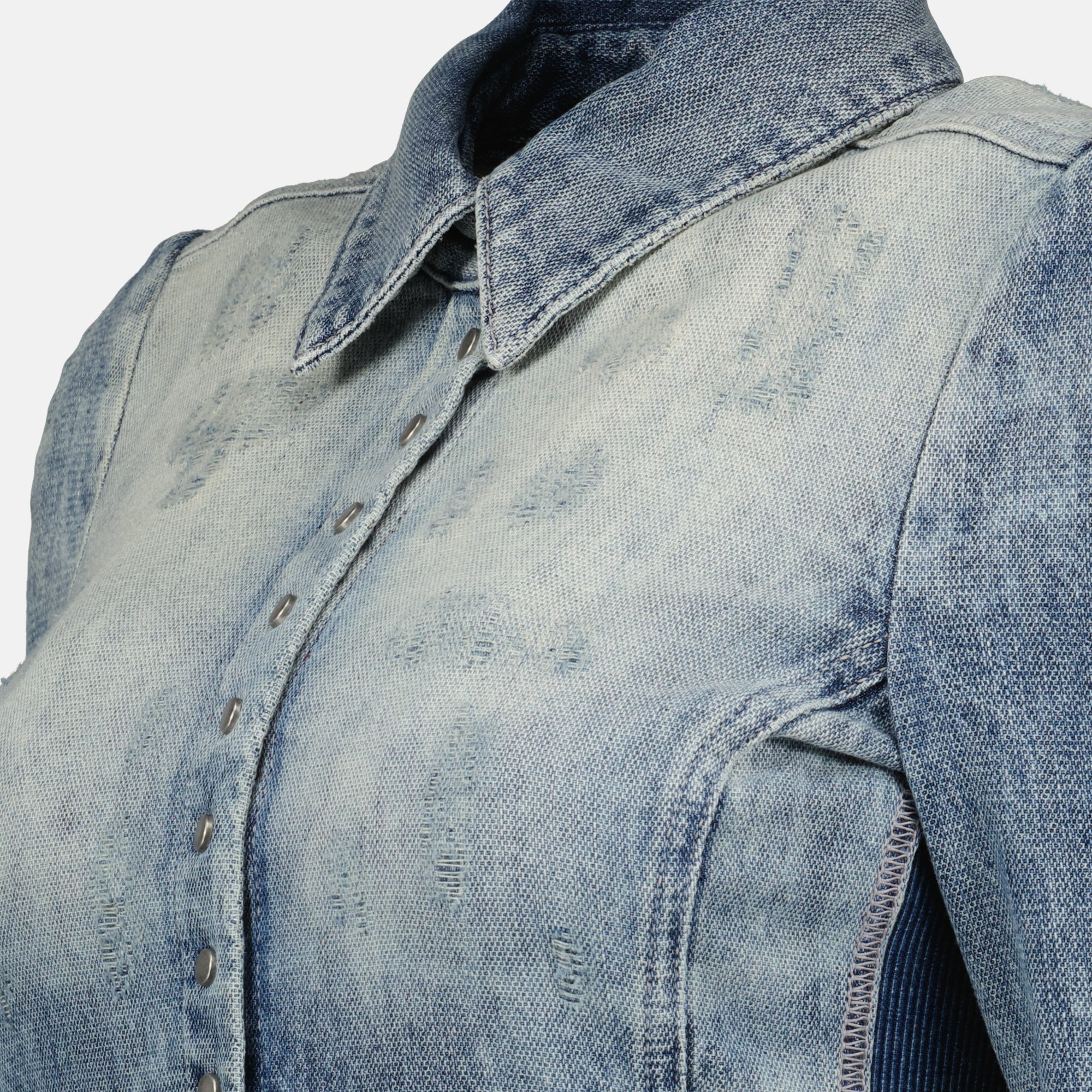 Diesel denim shirt, blue denim shirt, fitted denim shirt, women's denim top, long sleeve shirt