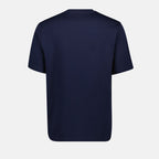 Image d'un t-shirt bleu marine avec impression Méduse de Versace pour hommes - Saison Printemps-Été 2025 - Vue du produit détail 1