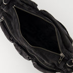 black denim bag, multi-pocket bag, unisex bag, adjustable strap, Diesel bag