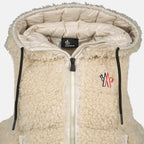 Moncler Grenoble jacket, beige sleeveless jacket, quilted jacket, Autumn-Winter 2025, adjustable hood jacket