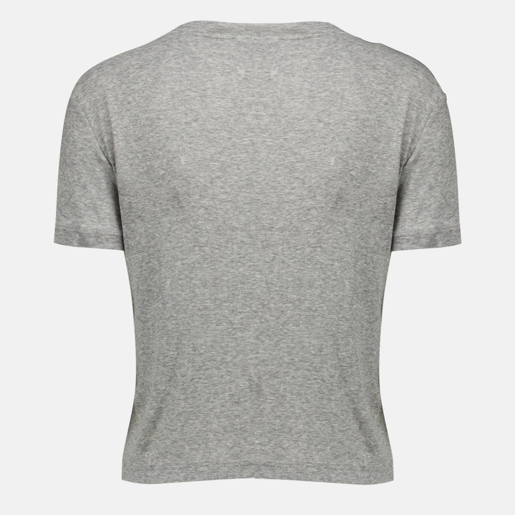 Camiseta de punto de algodón gris