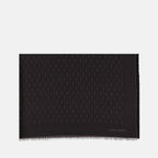 Image of Cassandre Logo Wool and Silk Scarf by Saint Laurent for Men - Season Autumn-Winter 2024 - Front View