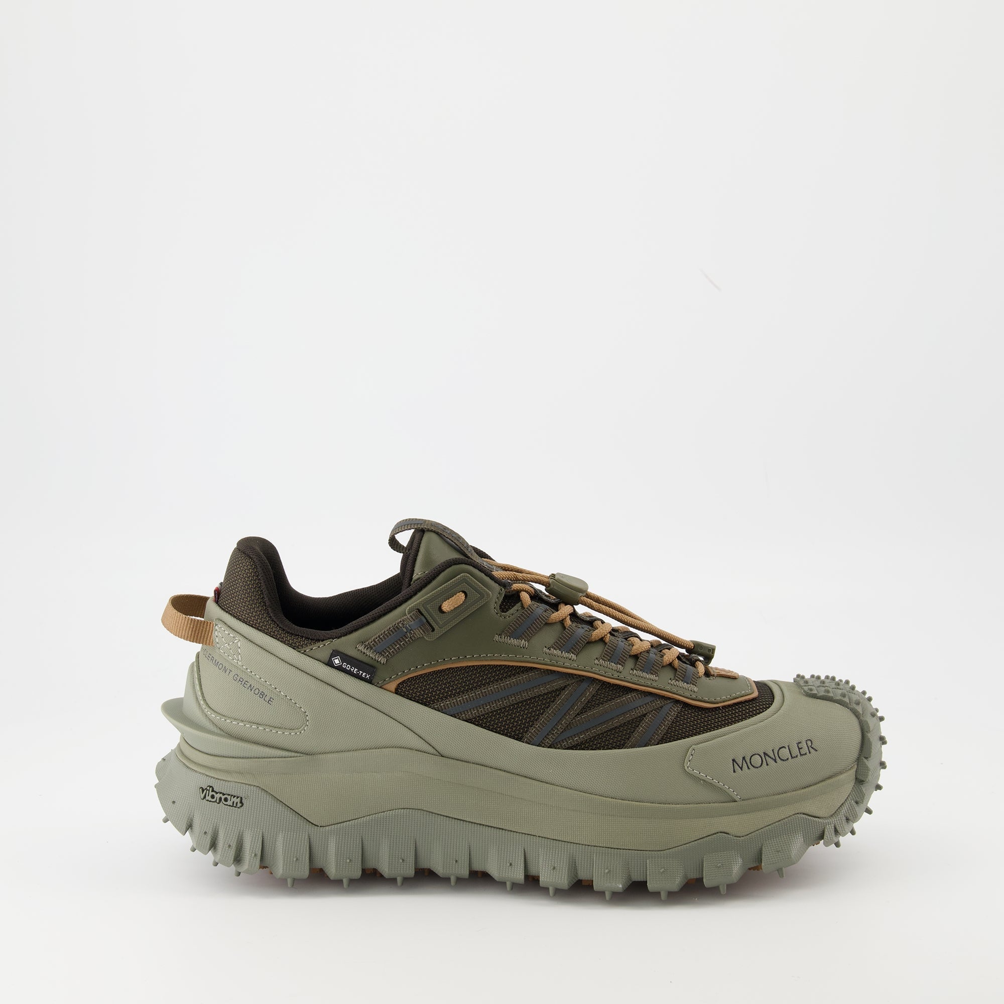 Moncler shoes, Trailgrip GTX khaki, premium footwear, stylish sneakers, men's casual shoes