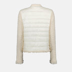 luxury cardigan, beige knitwear, Moncler cardigan, designer knitwear, spring-summer 2024 fashion