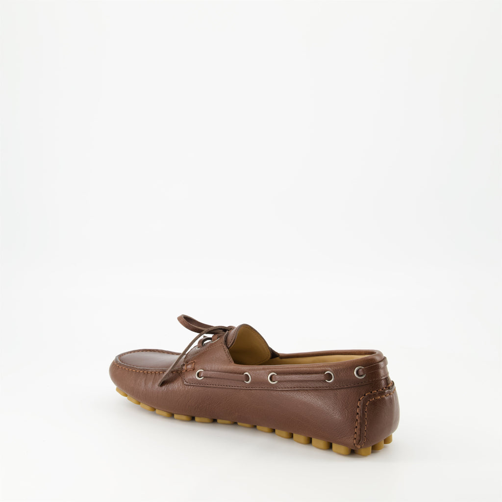 moccasins, brown leather shoes, luxury footwear, driver moccasins, VLogo Signature