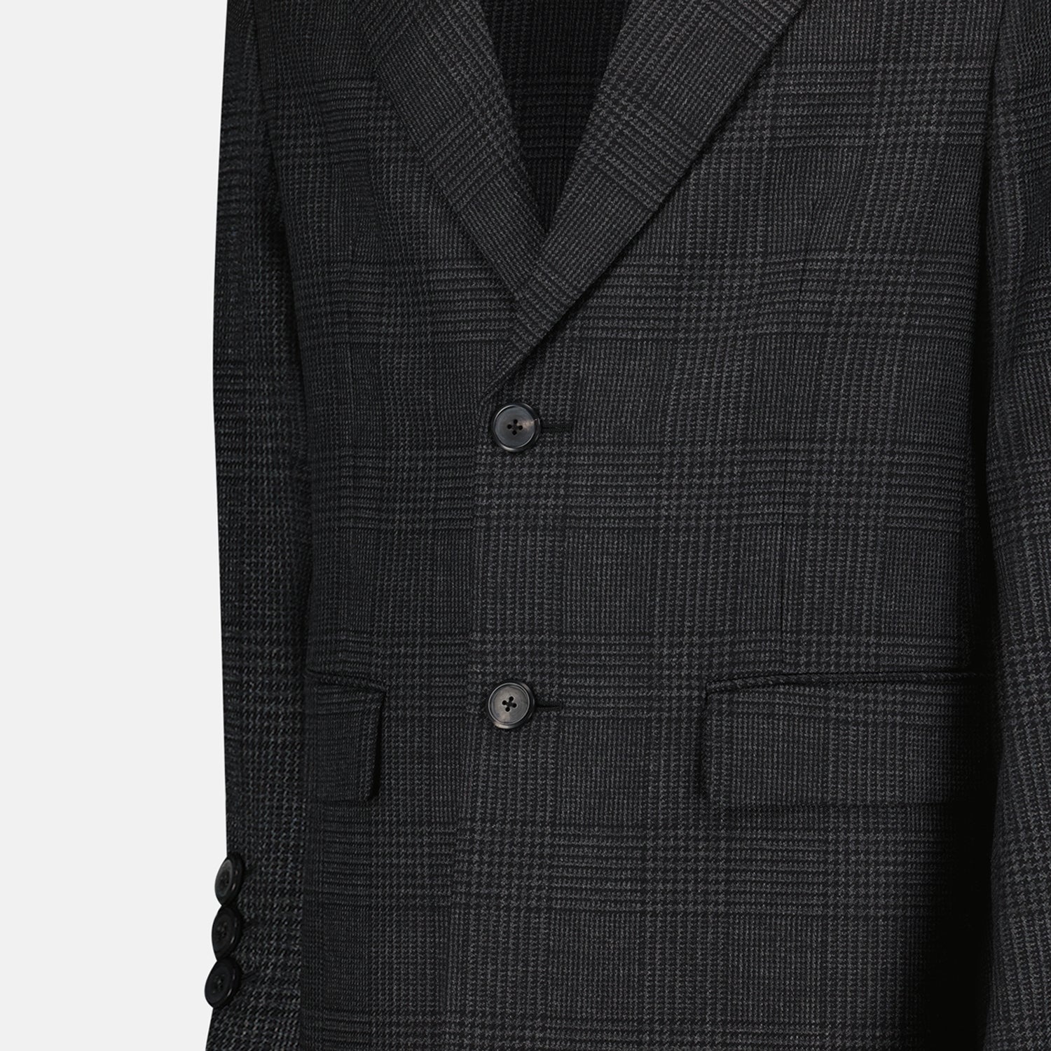 Imagem do casaco de lã com padrão xadrez da Prada para Homens - Temporada Outono-Inverno 2024 - Vista dos detalhes do produto 2