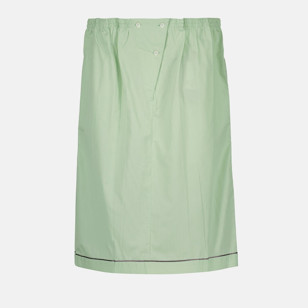 Prada skirt, green midi skirt, cotton skirt, Autumn-Winter 2025, designer skirt