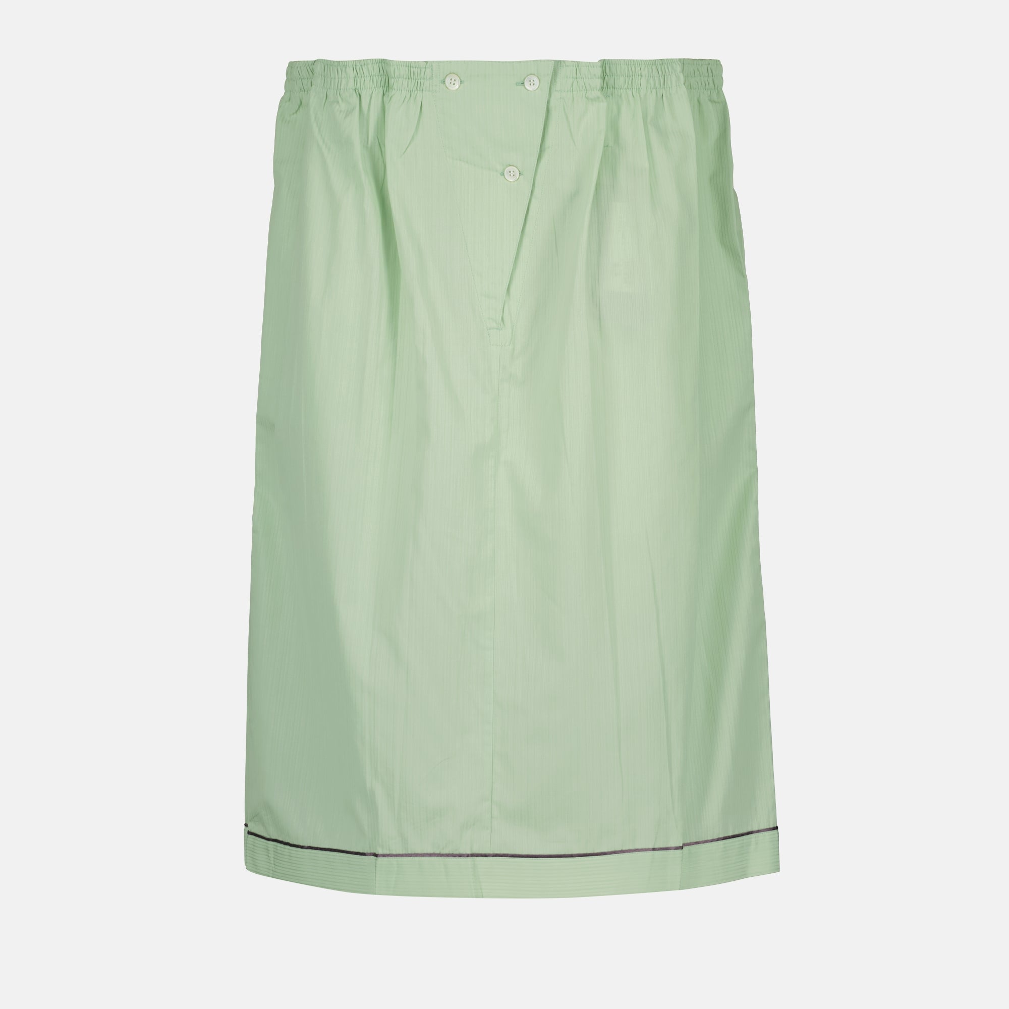 Prada skirt, green midi skirt, cotton skirt, Autumn-Winter 2025, designer skirt