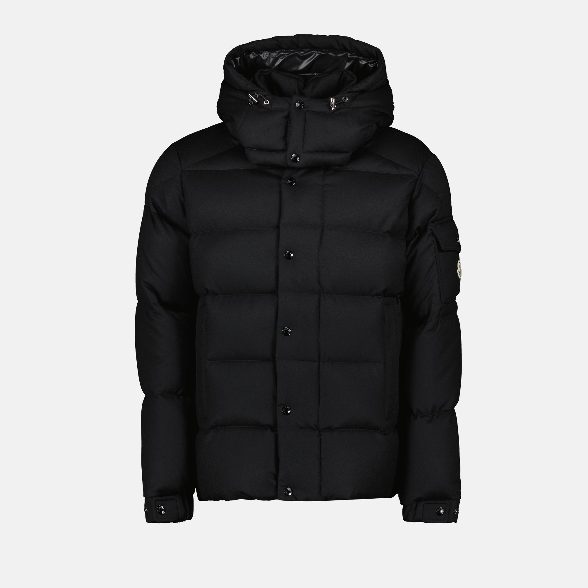 Versatile Black Wool Puffer Jacket