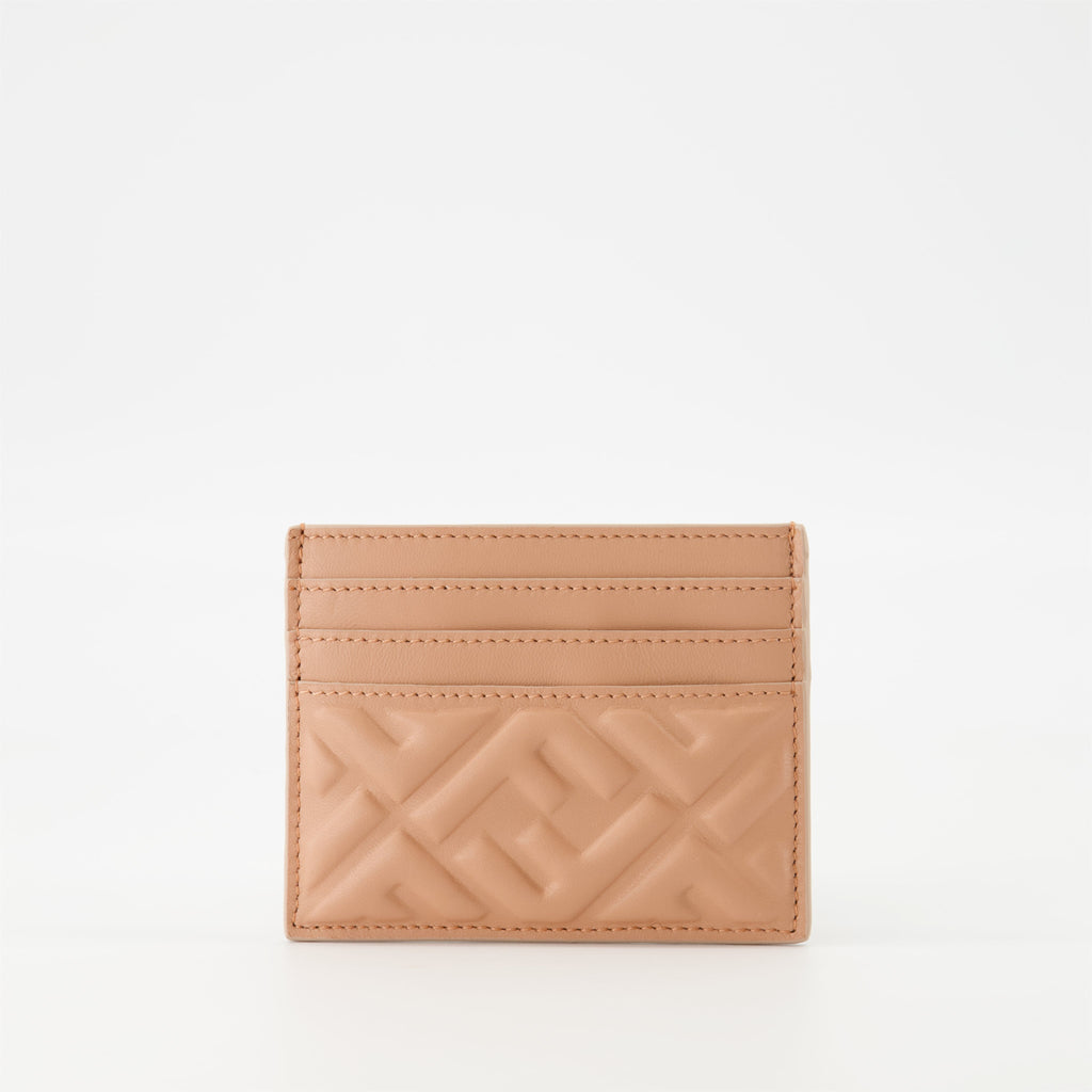 Fendi card holder, nappa leather accessory, luxury card case, designer card holder, Fendi Flower Bouquet