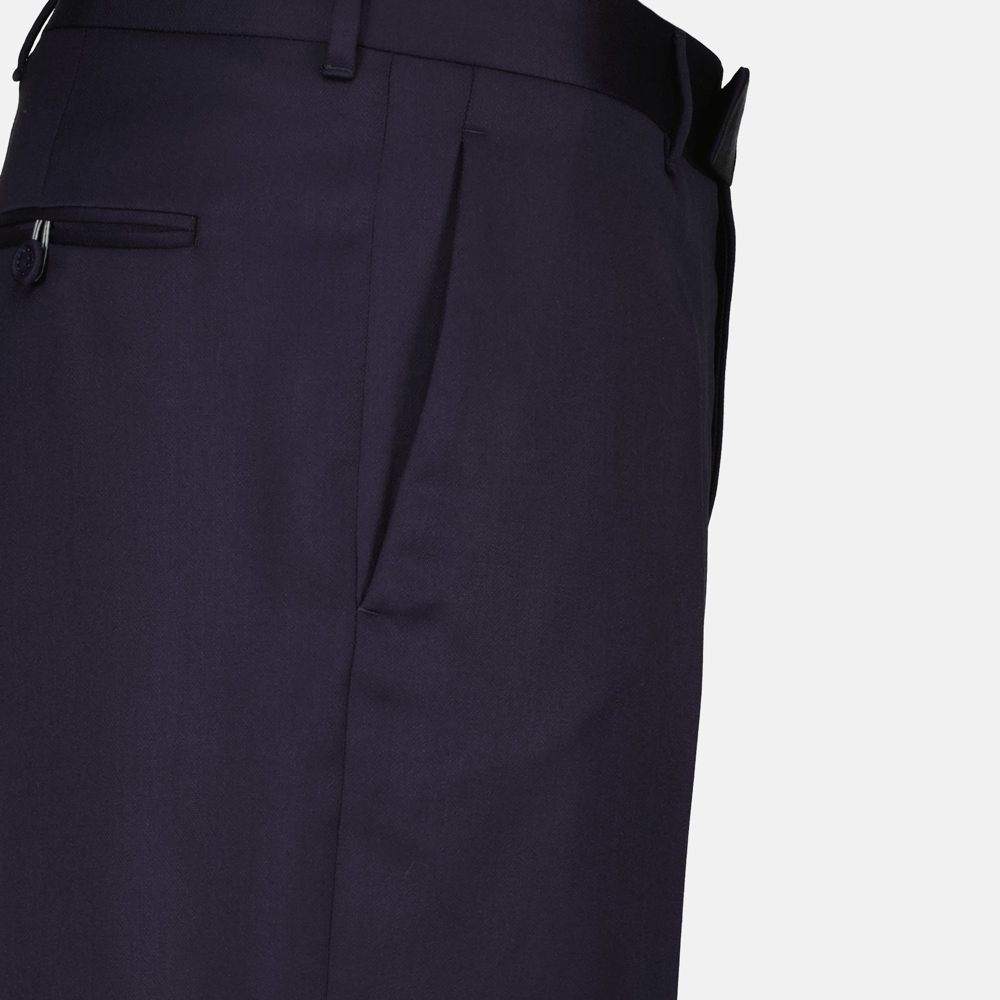 Image of Tailored Wool Trousers by Dior for Men - Season Autumn-Winter 2024 - Detail View 1