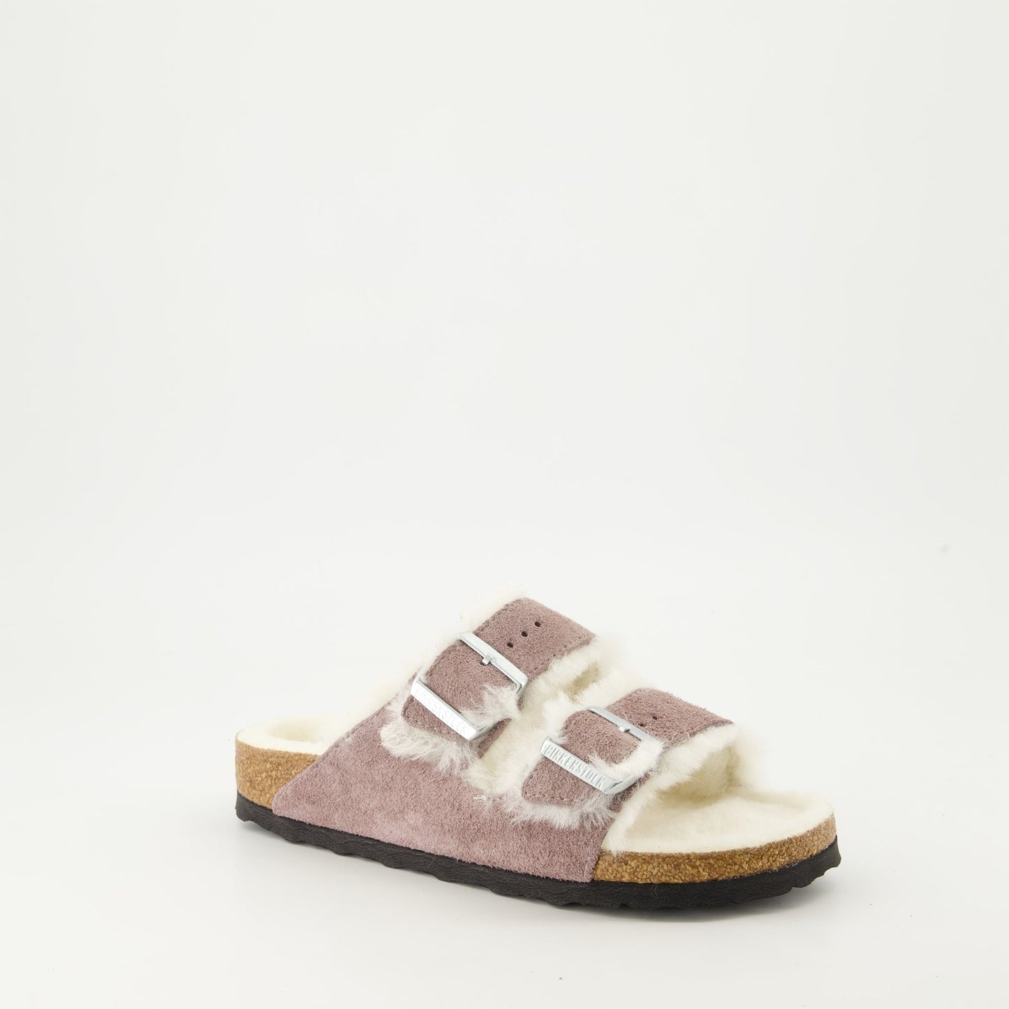 Birkenstock slides, luxury footwear, lamb fur slides, suede slides, comfortable slides