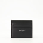 Image of Reversible Smooth Leather Card Holder by Saint Laurent for Men - Season Spring-Summer 2025 - Front View