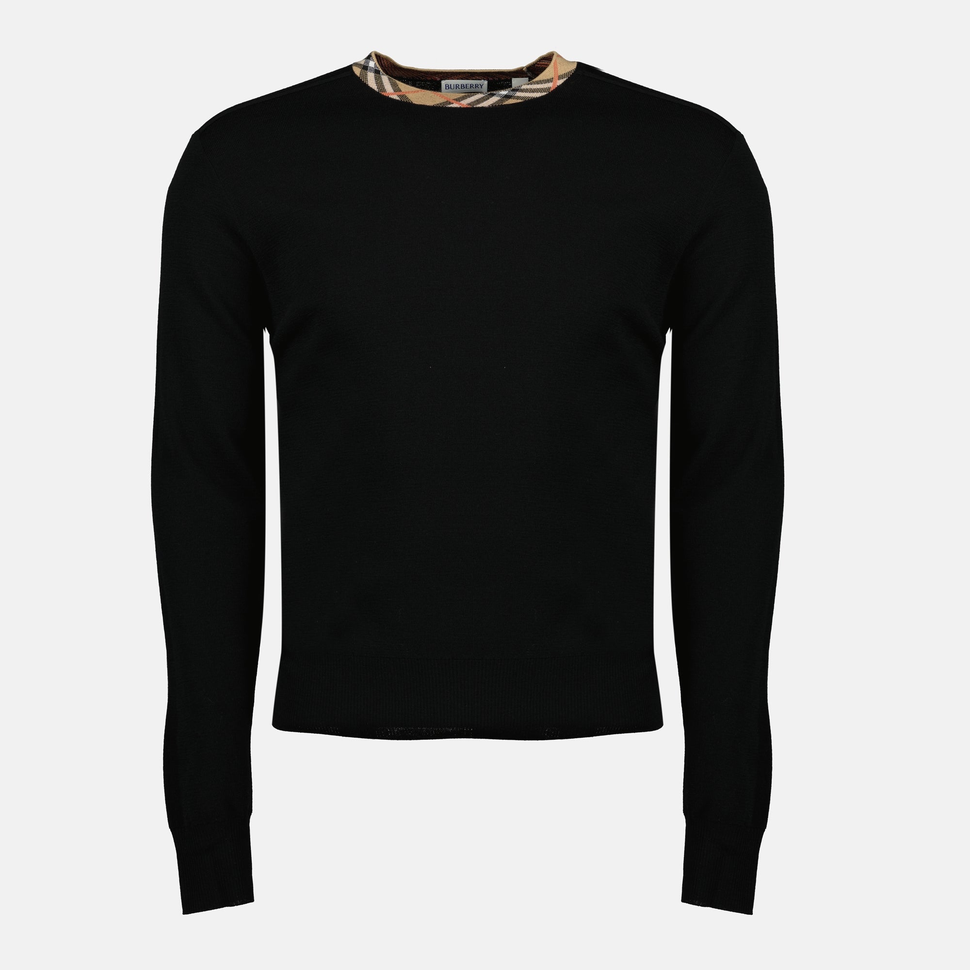 Burberry sweater, check wool sweater, men's knitwear, designer pullover, luxury fashion