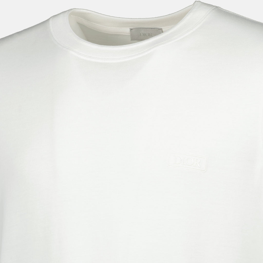 Dior T-shirt, white T-shirt, men's fashion, embroidered logo, cotton clothing