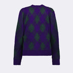 Burberry cardigan, wool cardigan, Argyle pattern, luxury women’s fashion, designer knitwear