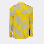 イエローとグリーンのウールオーバーシャツ