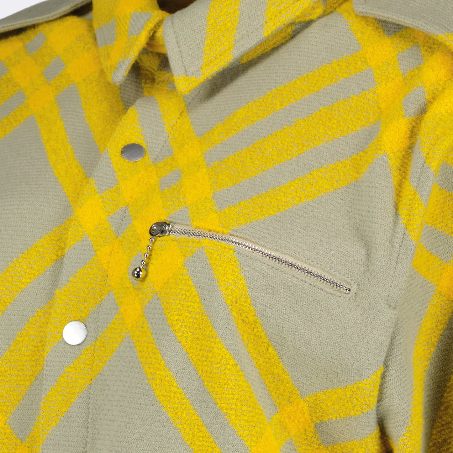 Burberry overshirt, wool shirt, checkered overshirt, luxury overshirt, yellow and green wool tops