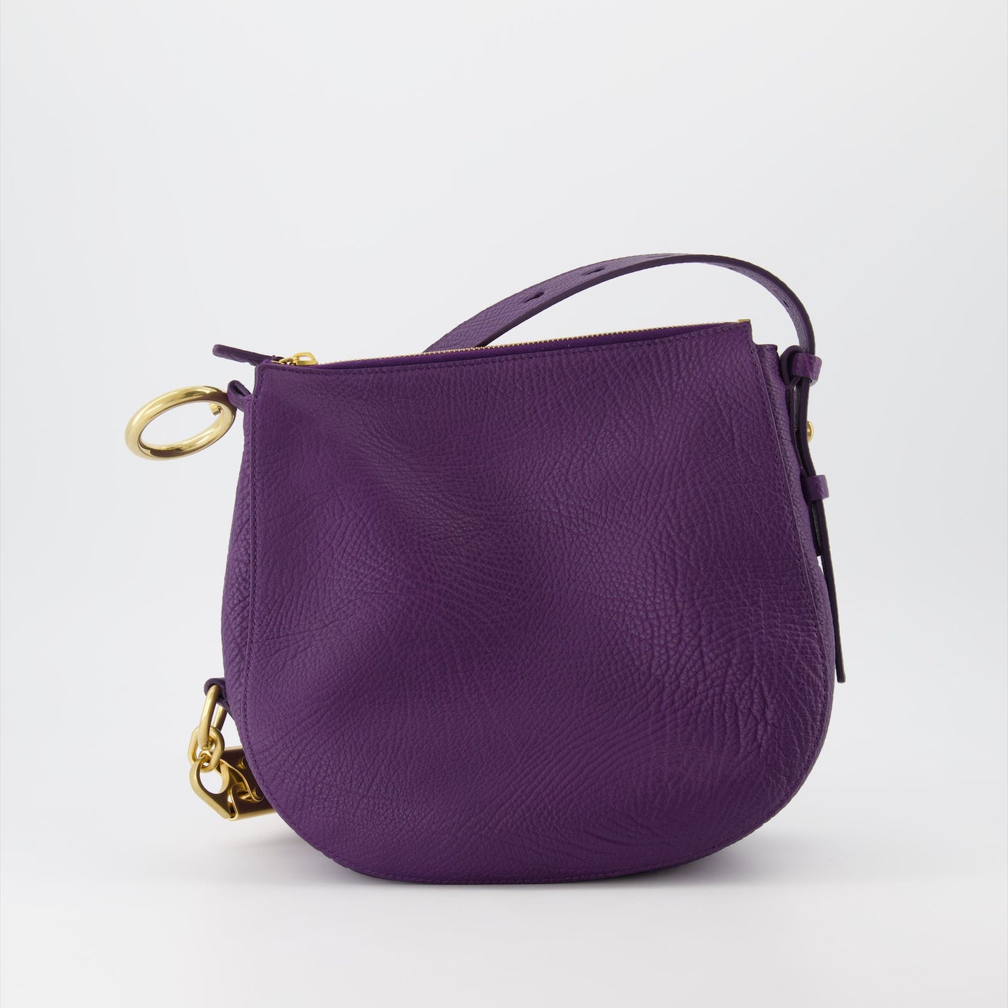 Petit Knight Bag, Burberry, Textured Leather Bag, Violet Leather Bag, Luxury Accessories