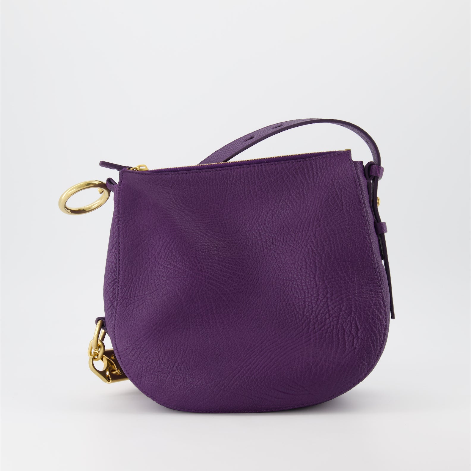 Petit Knight Bag, Burberry, Textured Leather Bag, Violet Leather Bag, Luxury Accessories