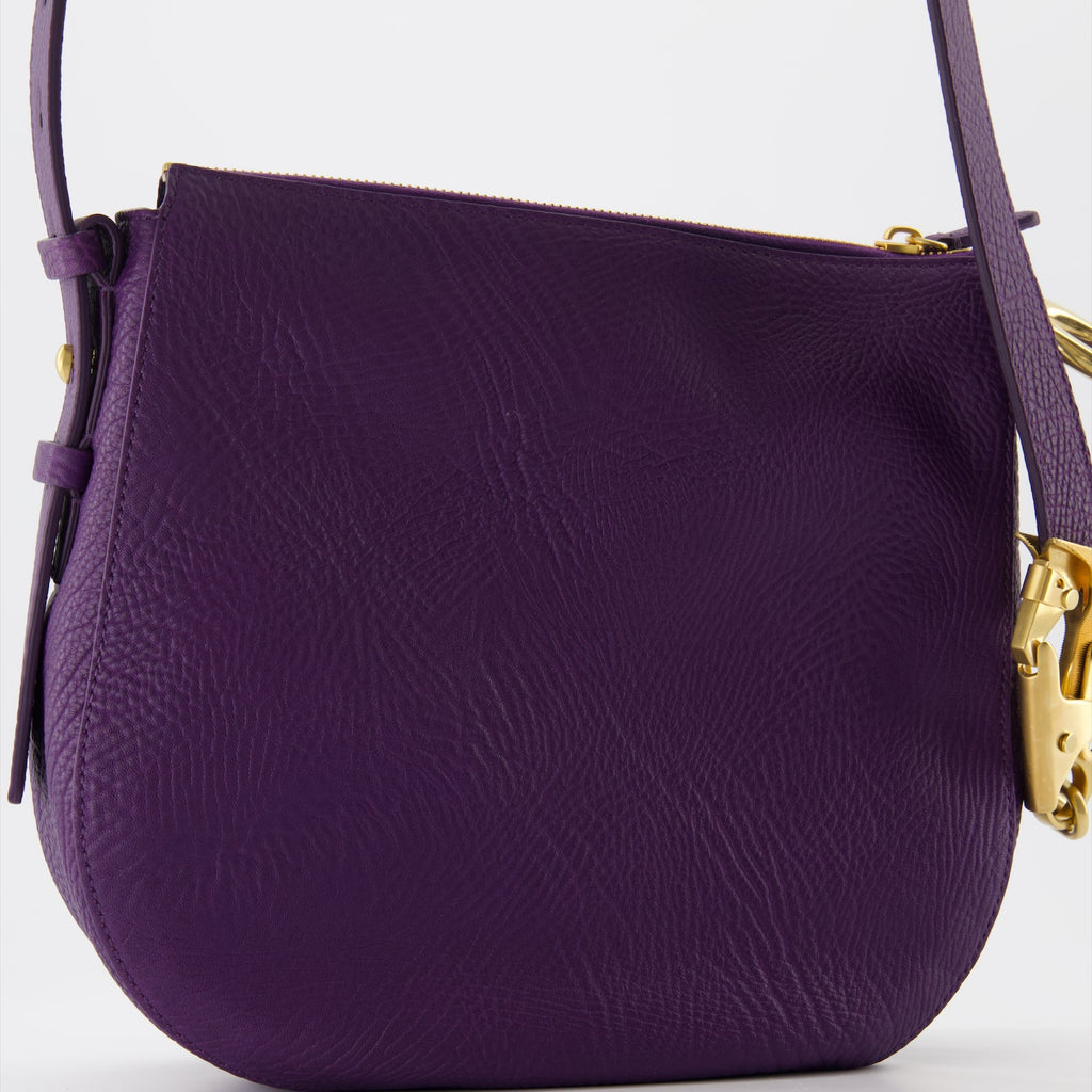 Petit Knight Bag, Burberry, Textured Leather Bag, Violet Leather Bag, Luxury Accessories