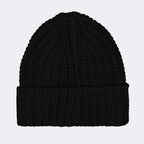 Black Logo Beanie, Moncler Beanie, Luxury Winter Accessory, Designer Hat, Elegant Headwear