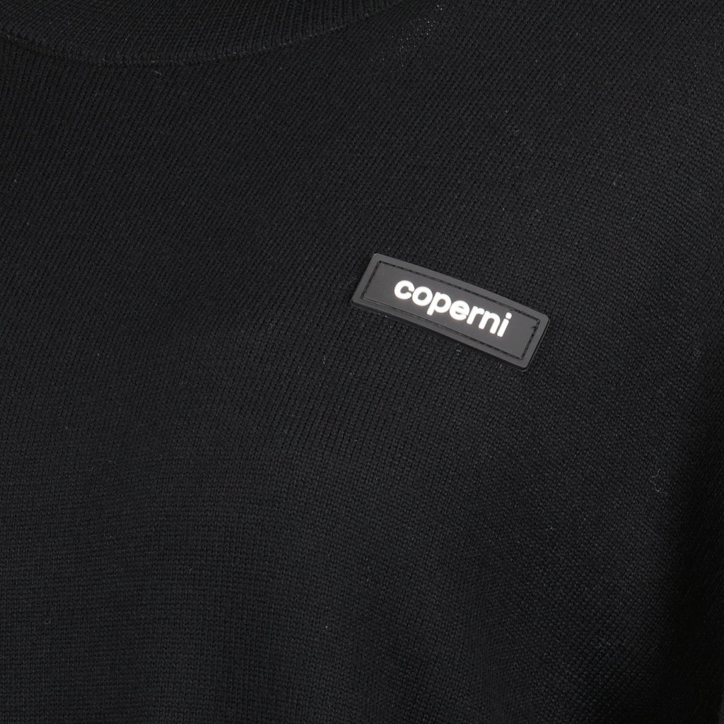 Coperni sweater, black knit sweater, luxury knitwear, logo sweater, high-end fashion