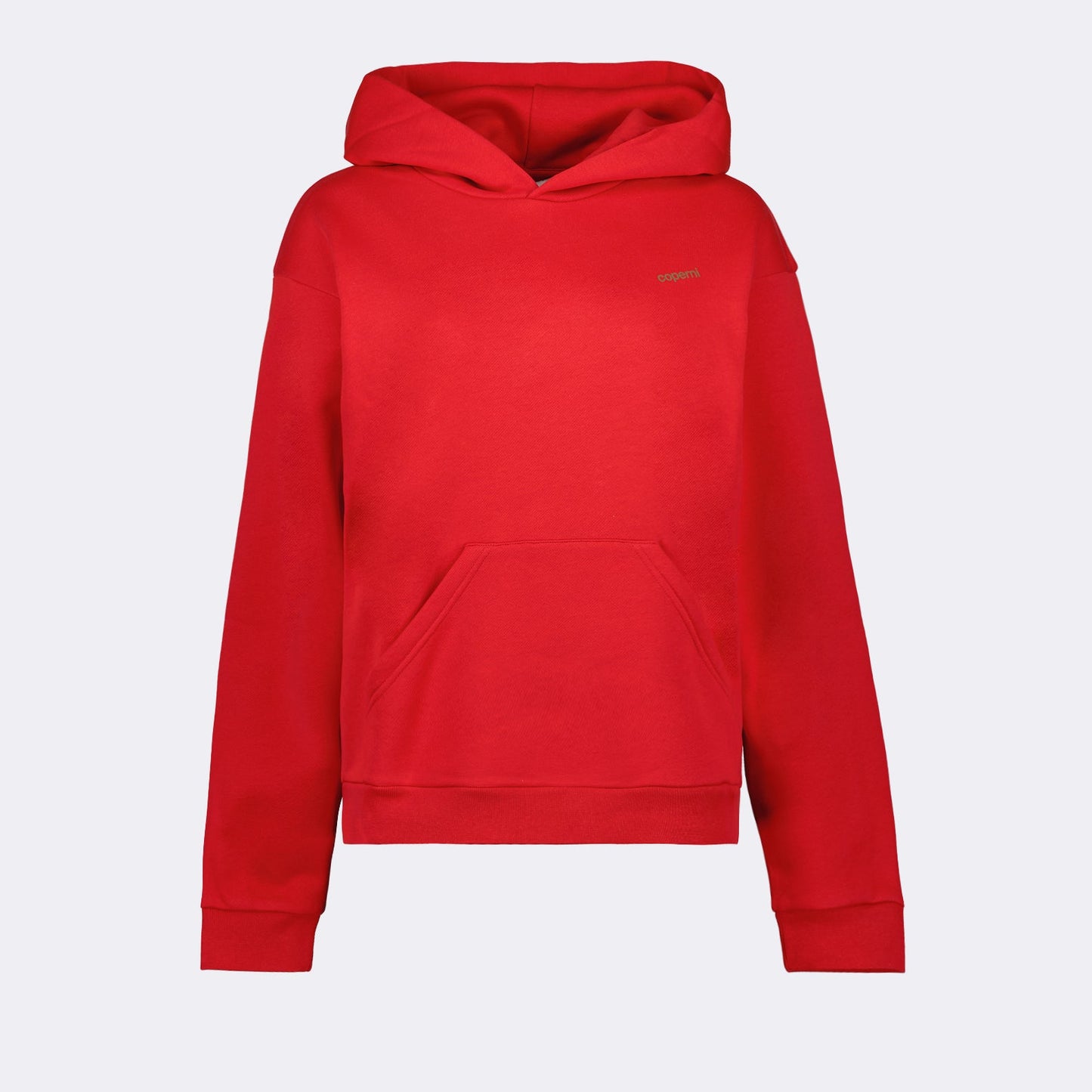 Red hoodie, C logo, Coperni, luxury streetwear, urban chic