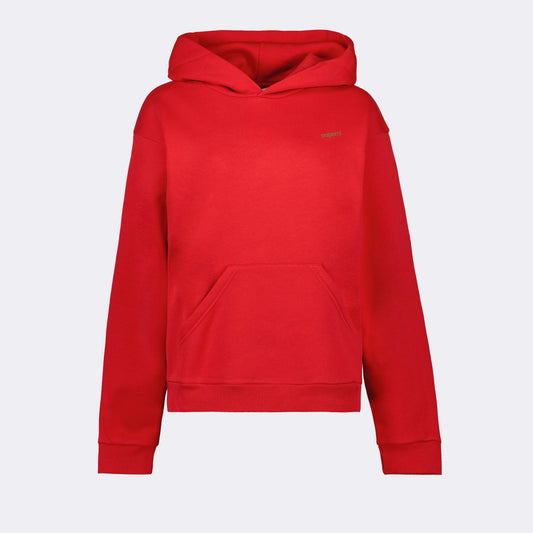 Red hoodie, C logo, Coperni, luxury streetwear, urban chic