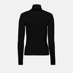 luxury turtleneck, Coperni, black cutout sweater, designer knitwear, high-end fashion
