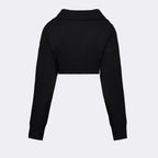 black crop sweater, Coperni logo sweater, luxury ready-to-wear, designer crop sweater, upscale fashion