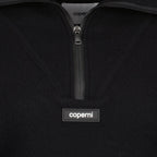 black crop sweater, Coperni logo sweater, luxury ready-to-wear, designer crop sweater, upscale fashion