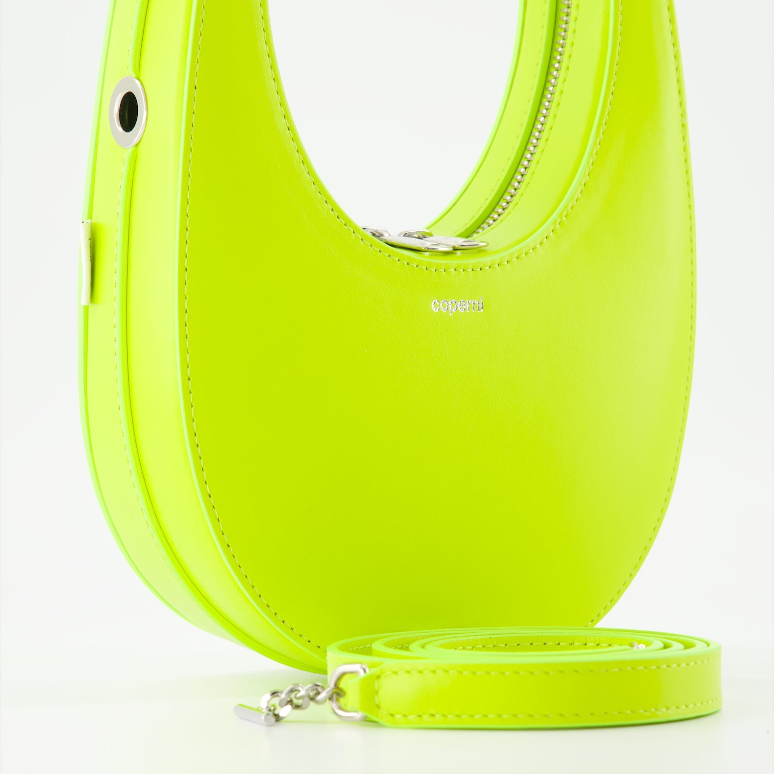 Coperni, mini shoulder bag, green leather, luxury accessories, Swipe Mini bag