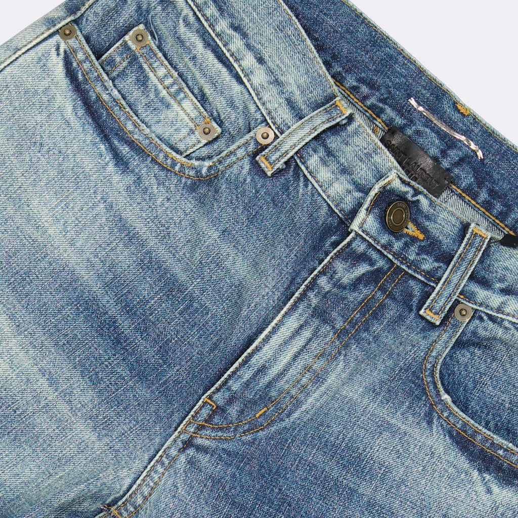 Bild von gewaschenen, geraden Jeans von Saint Laurent für Männer - Saison Frühling-Sommer 2016 - Detailansicht 1