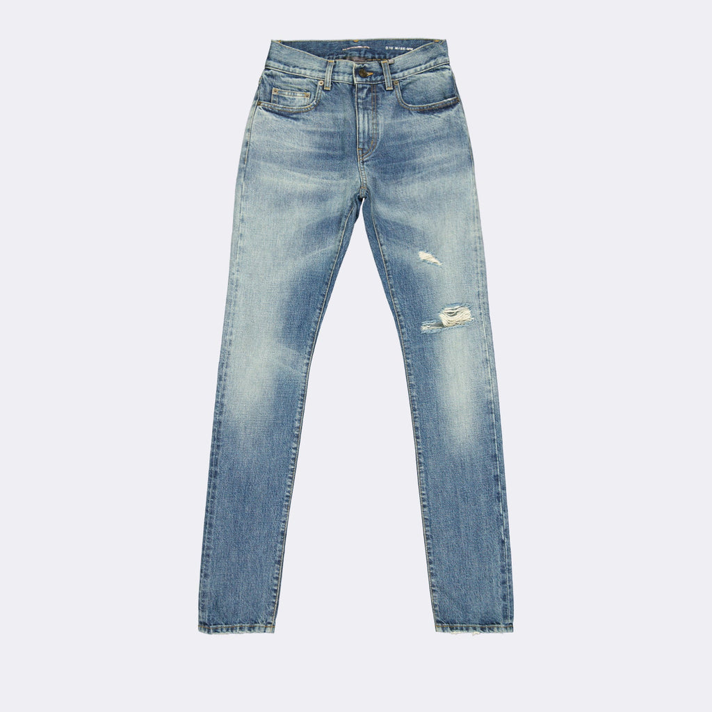 Bild von gewaschenen, geraden Jeans von Saint Laurent für Männer - Saison Frühling-Sommer 2016 - Vorderansicht