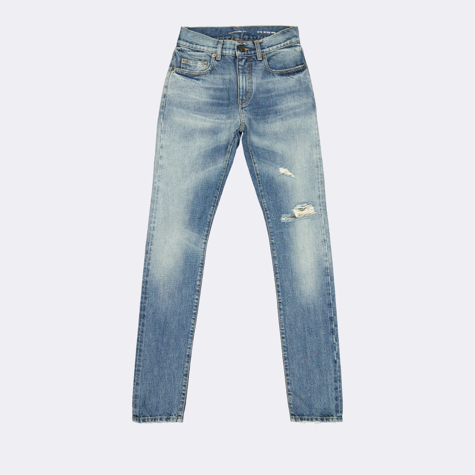 luxury jeans, Saint Laurent, straight-leg jeans, washed denim, designer fashion