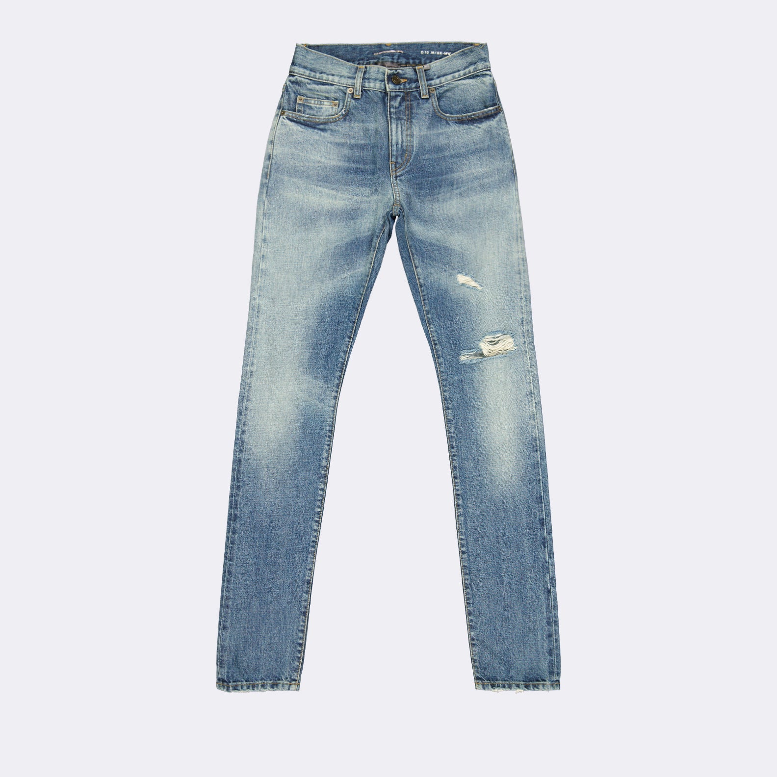 Bild von gewaschenen, geraden Jeans von Saint Laurent für Männer - Saison Frühling-Sommer 2016 - Vorderansicht